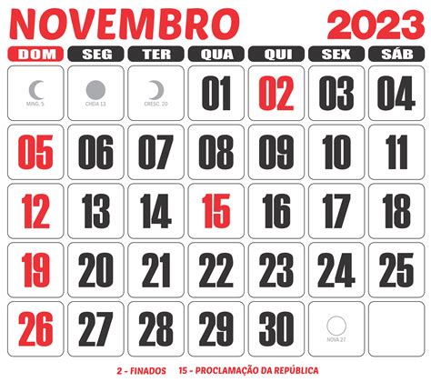 calendário novembro